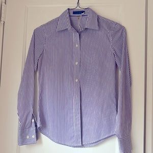 Martin + Osa Purple Striped Collared Button Shirt